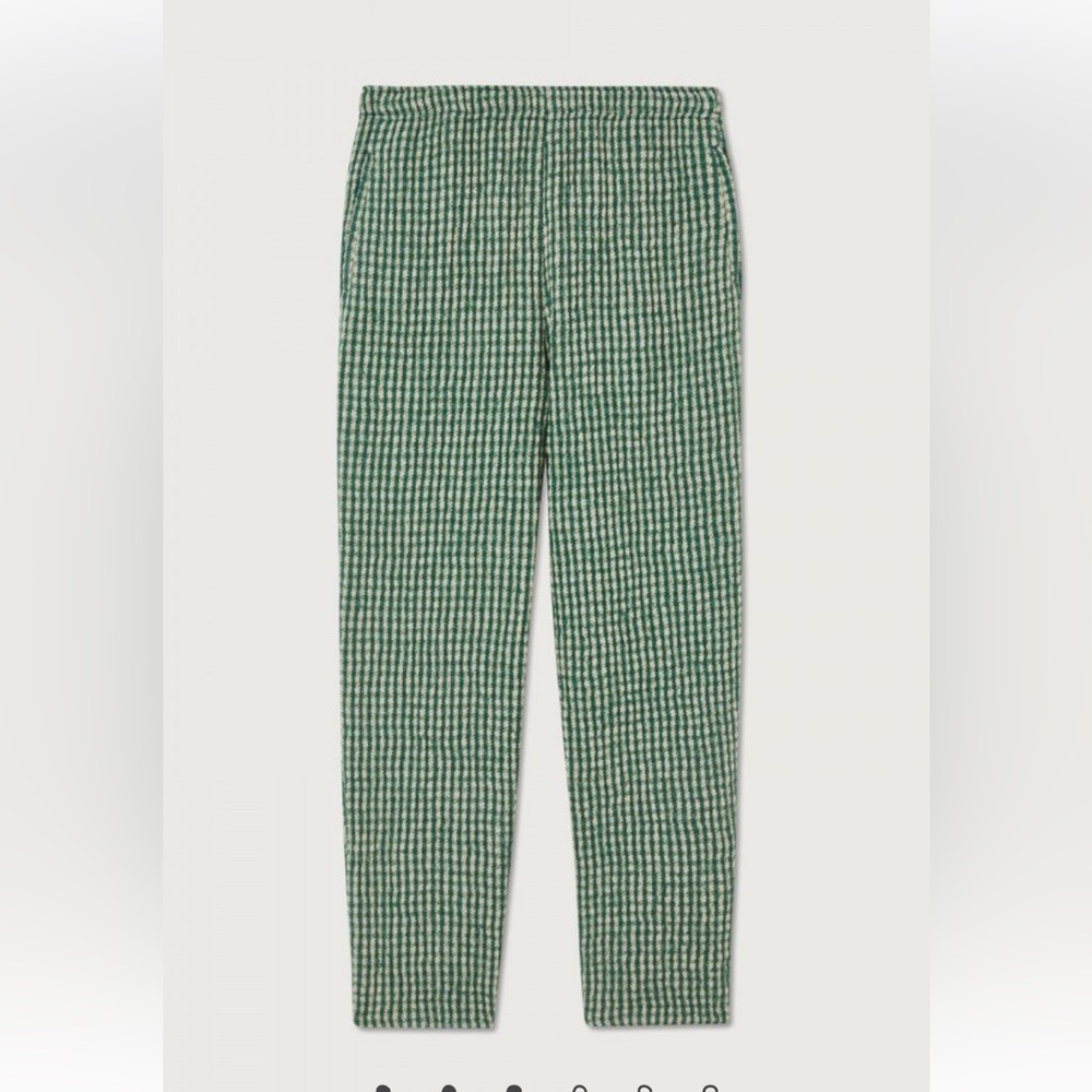 American Vintage Green Gingham Wide-Leg Pants - Picture 2 of 9